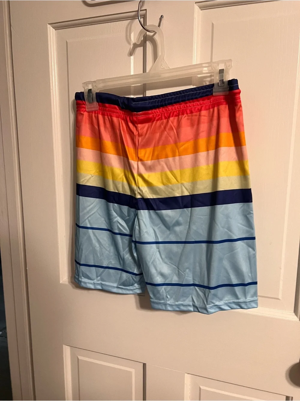 Boy’s Multicolor Striped Swim Trunks - Sunset Stripe